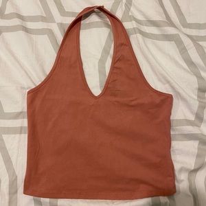 Dusty Mauve Halter Crop Top